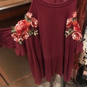 Flowery off the shoulder top
